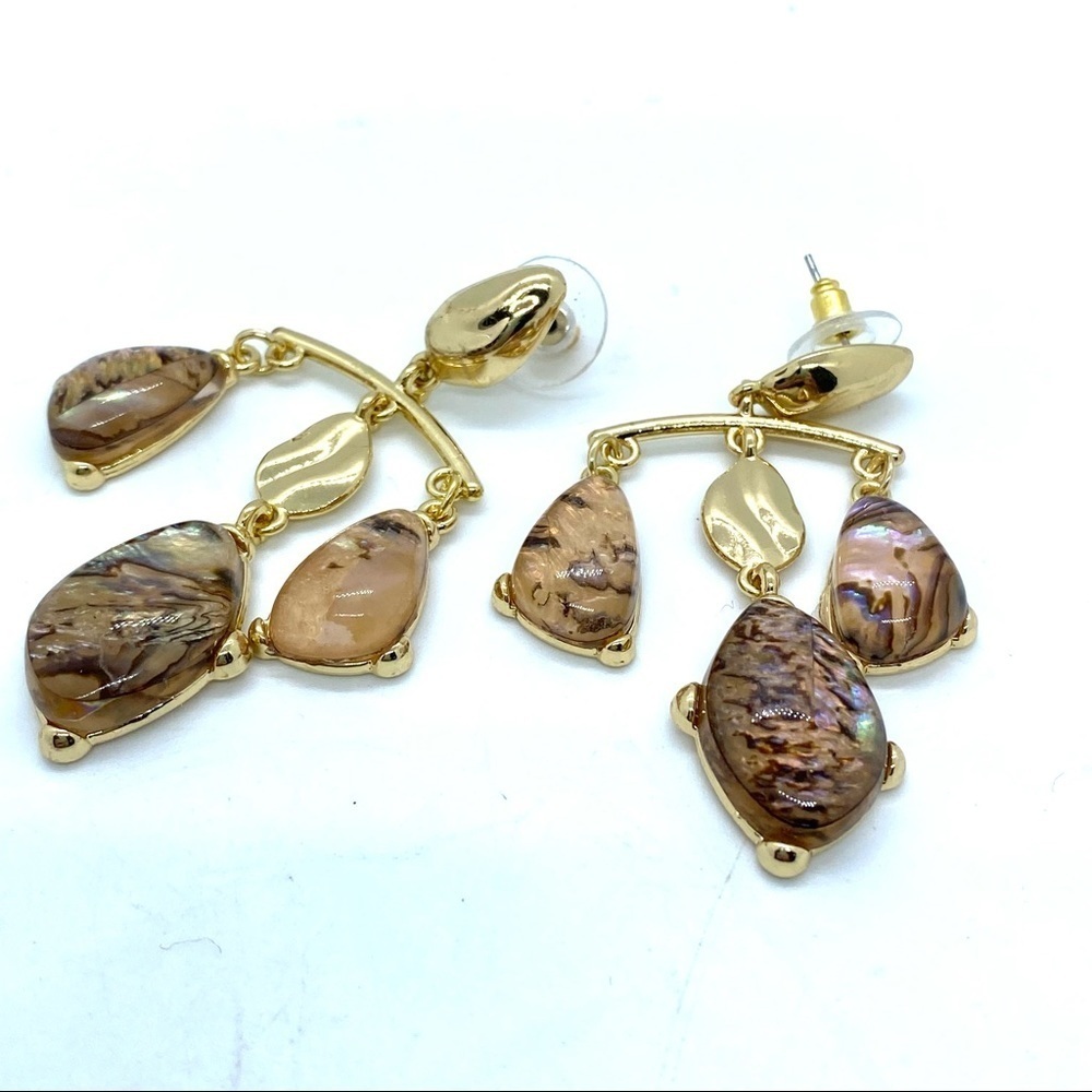 Long Dangle Earrings Goldtone